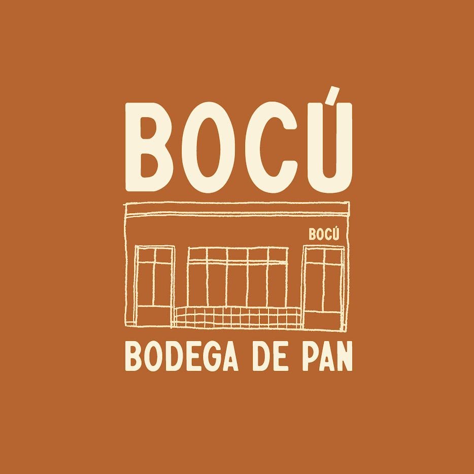 BOCÚ Bodega de Pan — logo with the drawn facade of the bakery