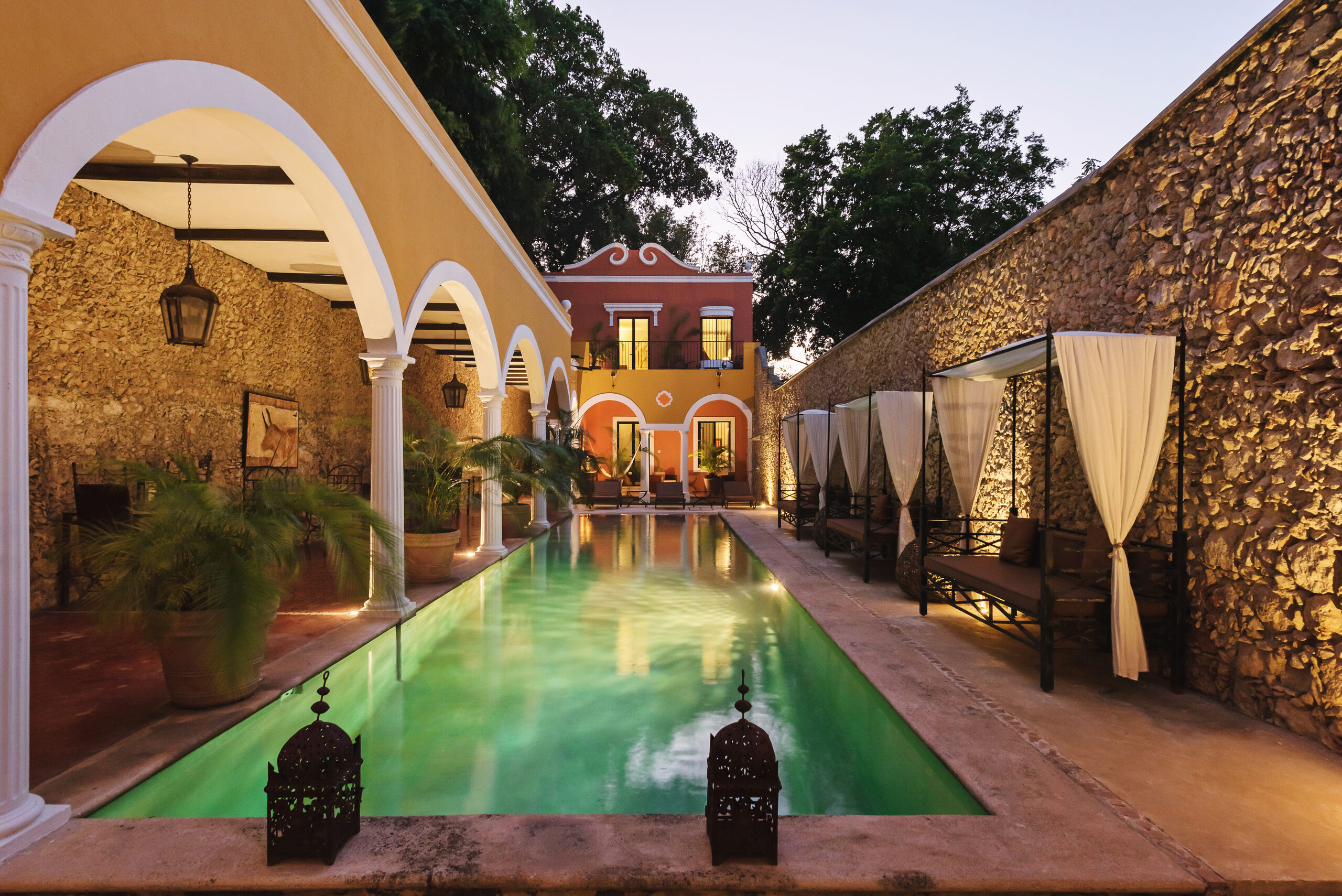 Pool at dusk, Hotel Hacienda VIP